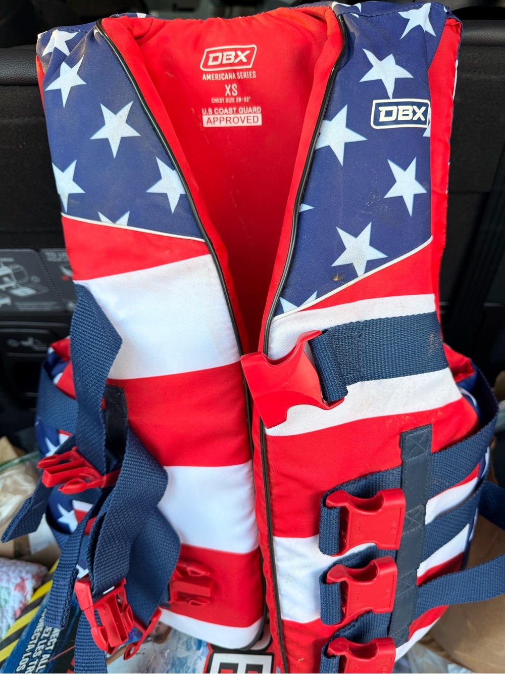 DBX Kids XS Americana Life Jacket - Red, White & Blue